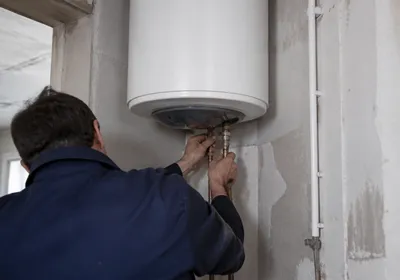Instalación de un termo eléctrico en un cuarto de instalaciones de Cartagena